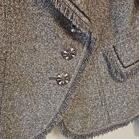 - Cache Metallic Tweed Fringe Blazer Jacket size small. - Picture 3 of 9